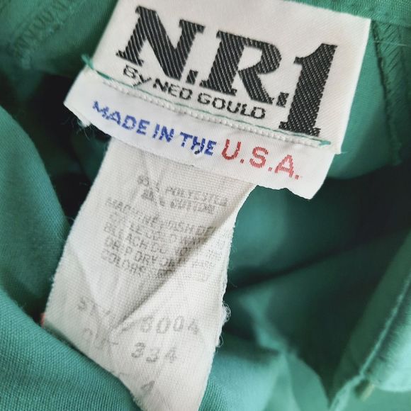 Vintage 80s Day Dress size 4 Emerald Green Cotton Blend with Contrasting Belt - Picture 6 of 7